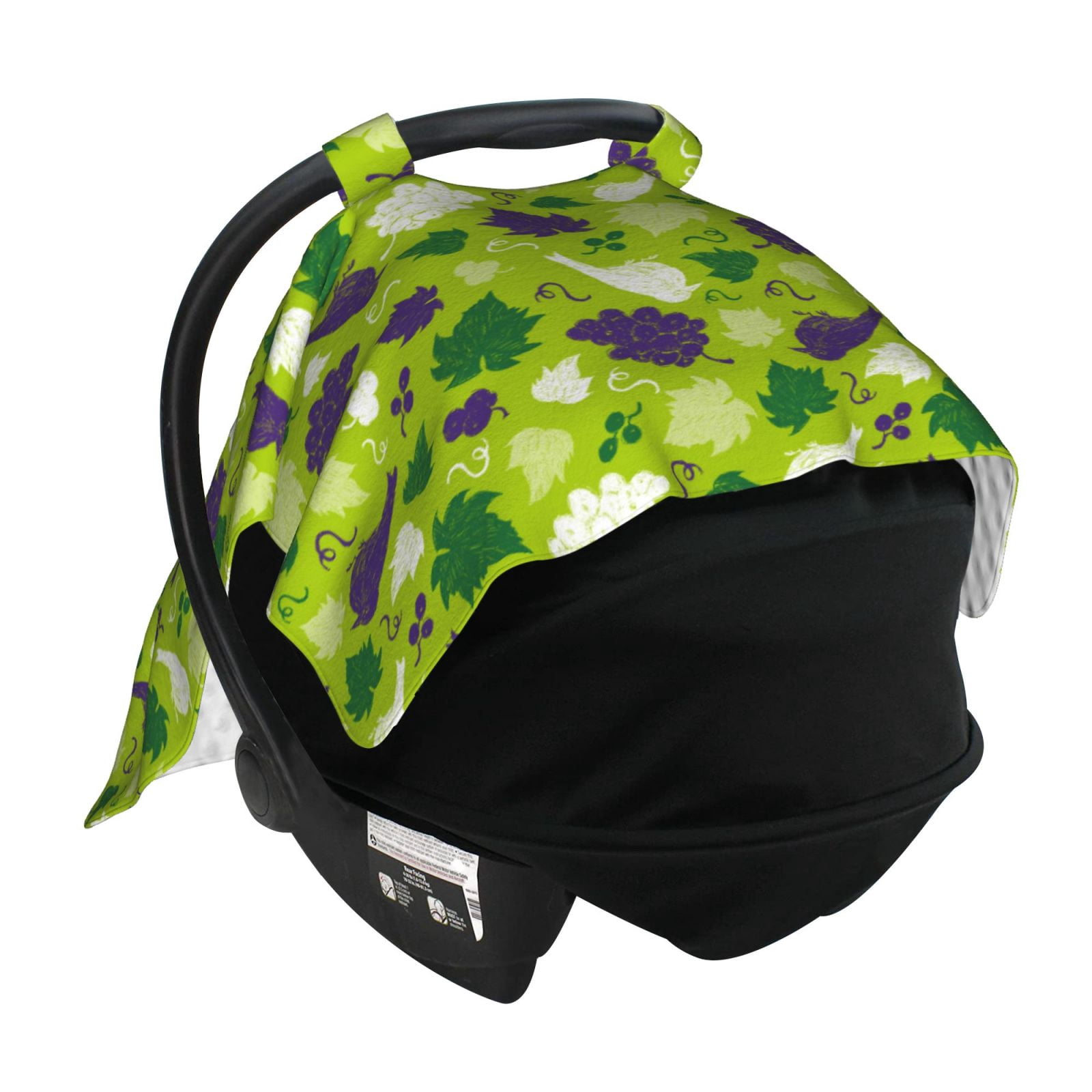 Car Seat Cover Baby - Cute Grape Bird Breathable Infant Car Seat Cover for Baby Carseat, Lightweight Comfort Baby Essentials Must Haves Newborn Stuff for Girl Boy
