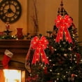 thumbnail image 3 of Eoozwa 2 Pcs Large Lighted Red Bows for Christmas Tree Topper, 19.68x5.9 Inch Pre Lit Red Wreath Bow Light up for Fall Halloween Thanksgiving Christmas Decorations Outdoor Indoor, 3 of 6