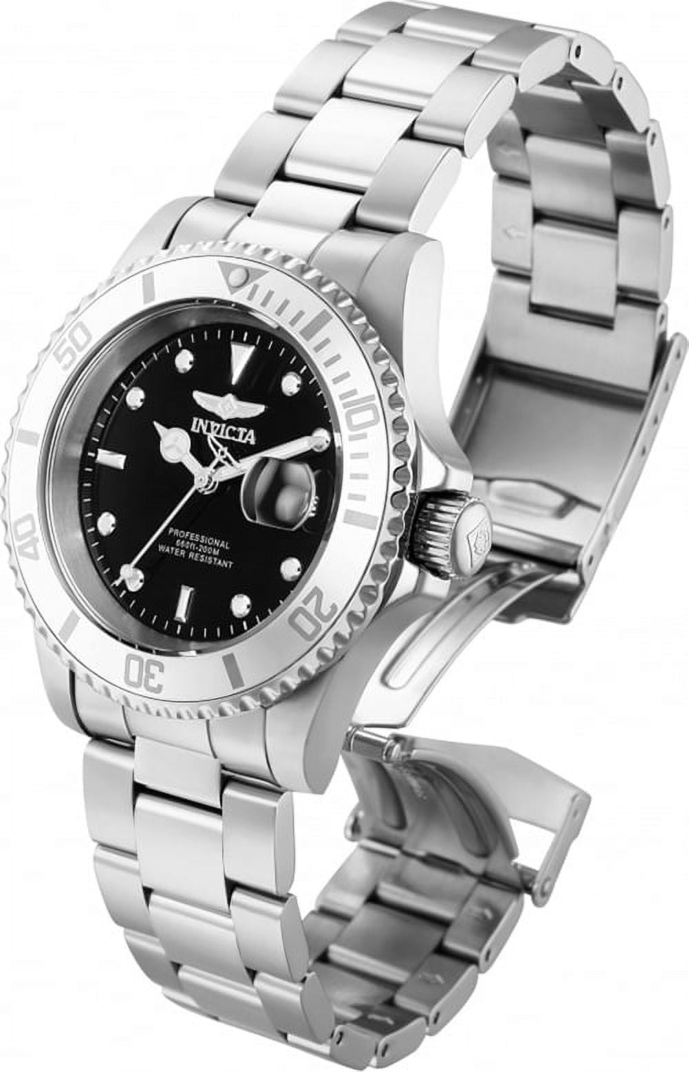 INVICTA Pro Diver Men 40mm Stainless Steel Silver + Steel Black dial PC32 Quartz
