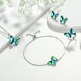 thumbnail image 5 of Green Butterfly Jewelry Sets 5PCS, Necklace Earrings Bracelet Ring May Birthstone Jewelry Set Emerald Sterling Silver Women Birthday Mother's Day Gifts, 5 of 6
