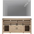 thumbnail image 5 of WAMPAT Farmhouse TV Stand for 65 Inch TV, Wood Entertainment Center with Sliding Barn Doors and Storage Shelf Cabinets,Tall Media Console with Open Storage Space for Living Room, Light Oak ,59x15.4x31, 5 of 7