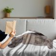 thumbnail image 3 of Kitty Soft Flannel Fleece Blanket, Couple Cat Sitting Next to Each Other Staring Studio Shot on Plain Backdrop, Cozy Plush for Indoor and Outdoor Use, 50" x 60", Taupe Grey and White, by Ambesonne, 3 of 5