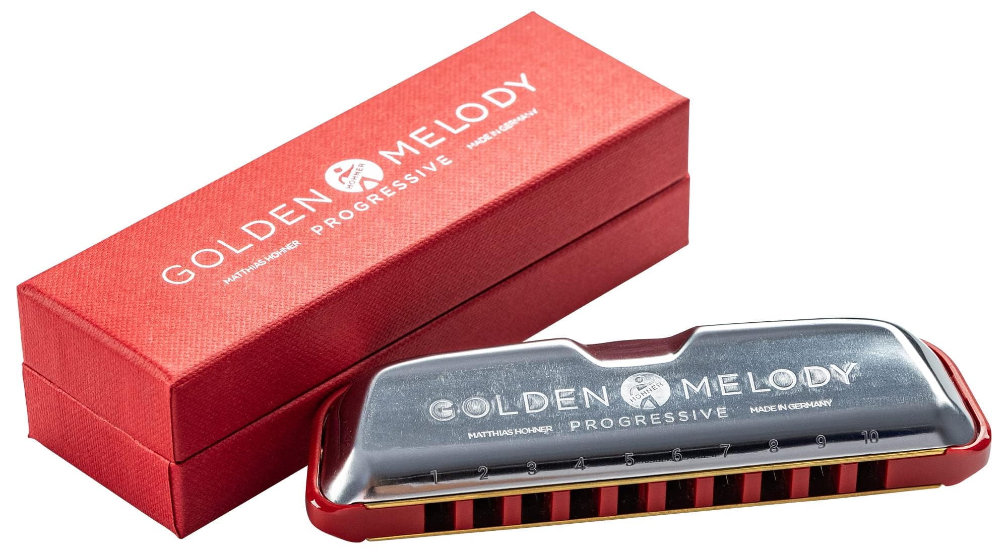 Hohner 544 Golden Melody Harmonica - Key of F w/ Instructional Manual