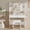 White, variant on TROPOW Vanity Desk with Mirror and Lights,for Bedroom,Adjustable 3 Color Lights Modes,Includes Padded Stool,Makeup Table Set with Hidden Storage Shelves,USB Outlets,Hairdryer Holder,White