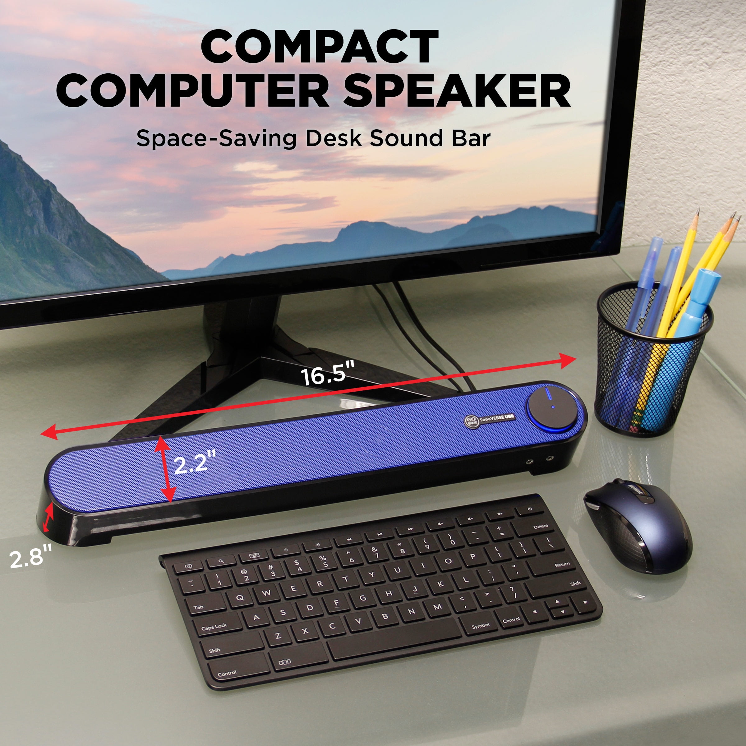 SonaVERSE UBR Desktop Computer GOgroove USB Computer Speakers Mini Soundbar