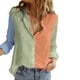 thumbnail image 4 of ICHUANYI Clearance Women Printed Cotton Long Sleeve Tank Career Bloues Cardigan Tops(Mint Green, L) ICHUANYI WER2023080902482, 4 of 7