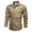 Khaki, variant on Men's Autumn Winter Flannel Shirt with Chest Pocket and Long Sleeves for Outdoor Casual Wear Comfortable Durable Fabric Classic Design Versatile Style