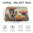 thumbnail image 2 of Southwest Cactus With Flower Print Bath Rug, Coral Velvet, 16"x24", Ultra Soft and Non-Slip Bathroom Rugs for Bathroom, Shower, and Tub, 2 of 8