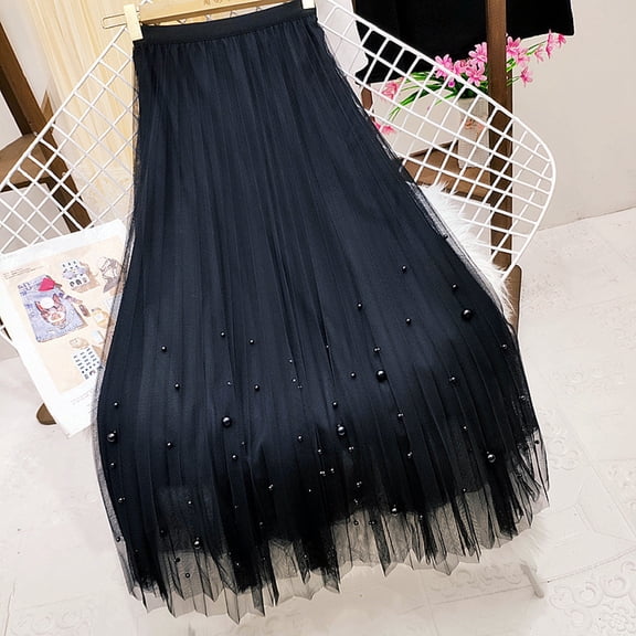 Women's Mesh Skirt Autumn And Winter Waisted Half Skirt Feminine Temperament Fairy Pleated Skirt Half Skirt Skirt Leggings for Women plus Size Midi Skirt Lace up Skirt Sweater Skirt Set Side Skirt Bed