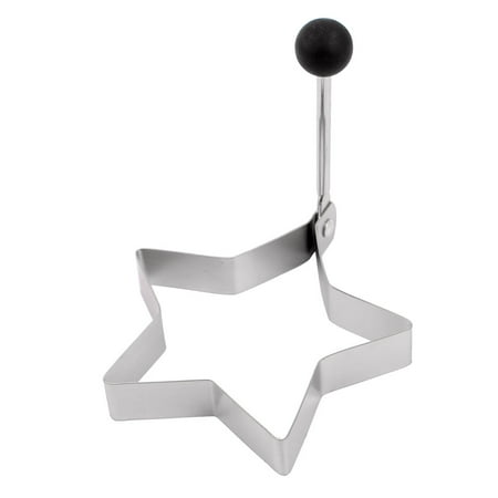 - Stainless Steel Folding Handle Star Shaped Frying Egg Mold Ring Silver Tone