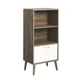 thumbnail image 2 of Modway Transmit Particleboard Laminate Display Cabinet Bookshelf in Walnut/White, 2 of 10