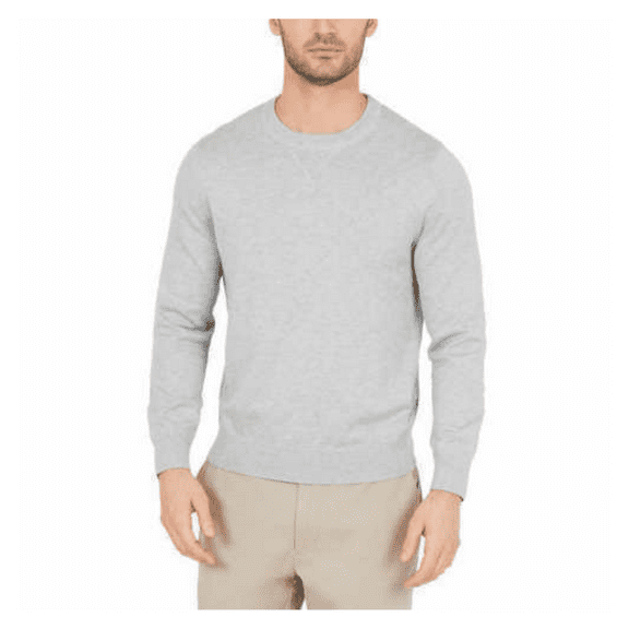 Nautica Men's Long Sleeve Crew Neck Sweater, Gray Heather, XL