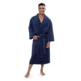 thumbnail image 3 of Texere Mens Luxury Terry Cloth Bathrobe - Modal & Organic Cotton (EcoComfort, Medieval Blue, LXL), 3 of 6