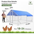 thumbnail image 2 of Large Metal Chicken Coop with Galvanized Hardware Cloth, Chicken Coop Run Pen for Yard with Waterproof Cover, Outdoor Large Walk-in Chicken Coops for 20 Chickens Duck Pen House Cage Run, 2 of 7