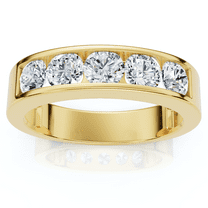 Pompeii 1 1/4Ct Channel Set Men's Diamond Wedding Anniversary Ring 14K Gold (H,I1)