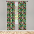 thumbnail image 3 of Ambesonne Flamingo Curtains, Pineapples Banana Leaf, Pair of 28"x95", Multicolor, 3 of 5
