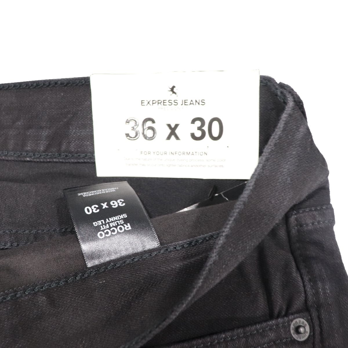 Express Jeans Mens Rocco Slim Fit Skinny Leg/Stretch - (W36 x L30) - Black/Ridge - image 2 of 2