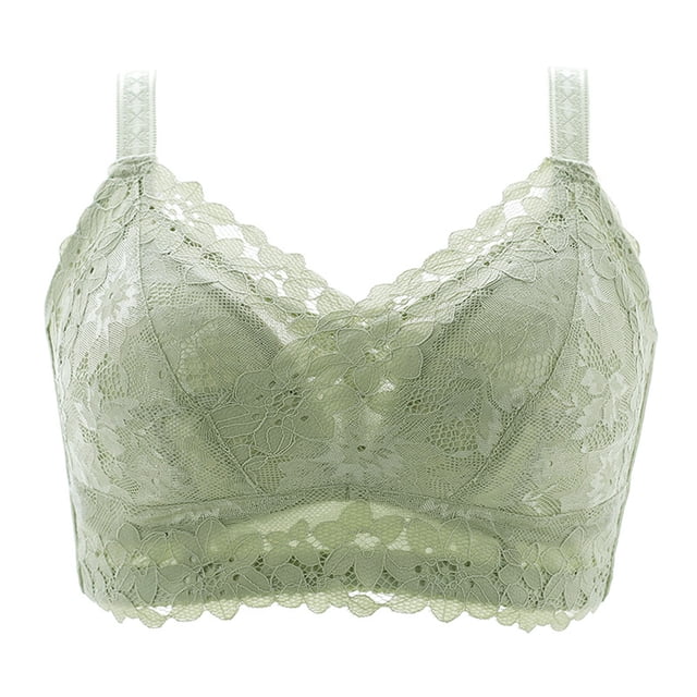 Tqcoqu Women's Solid Color Bra Front Button Plus Size Full Cup Closure Secondary Breast Sagging Bra