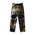 thumbnail image 6 of Uemuo Gold Pattern Black Skull Pattern Men's Wide Leg Palazzo Lounge Pants with Pockets Light Weight Loose Comfy Casual Pajama Pants-X-Large, 6 of 9