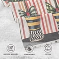 thumbnail image 5 of Yayeee 2 Pack Hand Towels for Bathroom 100% Cotton 16" x 28" Soft Absorbent Kitchen Towel, Stripes Trees, 5 of 7