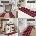 thumbnail image 5 of Red and Black Plaid Pattern Kitchen Rugs Sets Of 3,Kitchen Runner Rugs Non Skid Washable,Decorative Kitchen Floor Mats for Kitchen,Sink,Laundry,17"x30"+ 17"x47" + 17"x59", 5 of 6