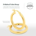 thumbnail image 4 of Gold Plated Sterling Silver 3mm Hoop Earrings - 25mm (1"") Diameter, 4 of 7