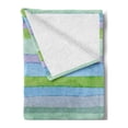 thumbnail image 2 of Blue Soft Flannel Fleece Blanket, Hand Drawn Style Watercolor Striped Pattern Soft Colors Acrylic Paint Artwork, Cozy Plush for Indoor and Outdoor Use, 50" x 70", Blue Green Violet, by Ambesonne, 2 of 5