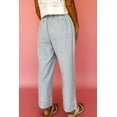 thumbnail image 2 of Sky Blue Stripe Mid Rise Drawstring Waist Jeans for Women | [ZhiHiMeRi] | 10, 2 of 5