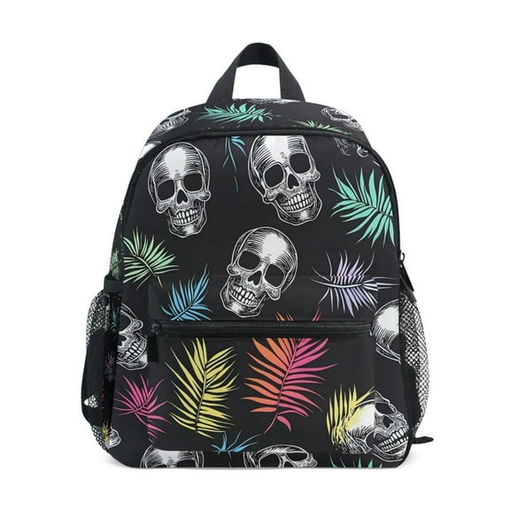 ALAZA Skull Tropical Leaf School Backpack Small Bookbag Mini Bags
