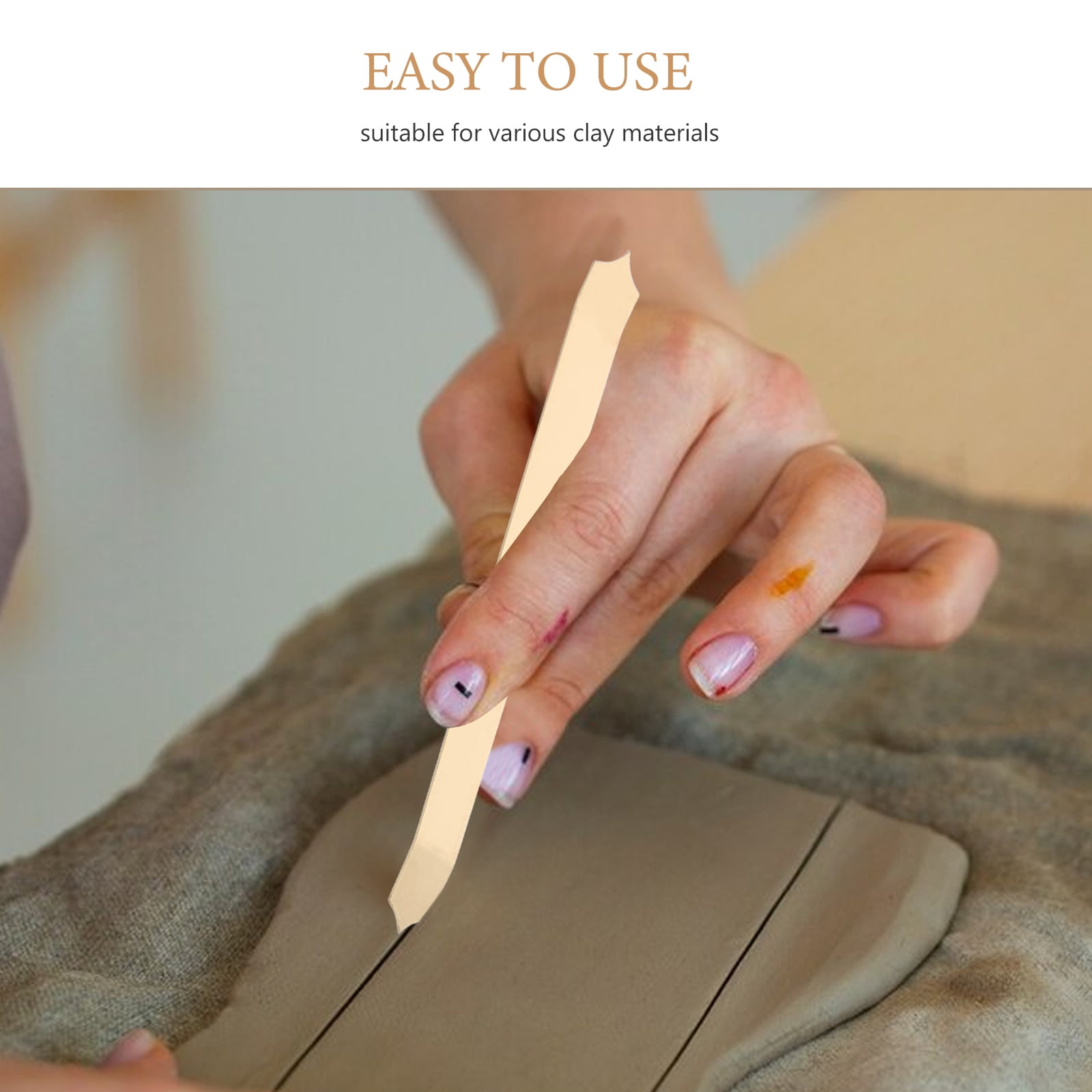 ELAYARD Clay Sculpting Tool with Fish Scale Texture Blade for Pottery Carving, Modeling, and Craft Projects