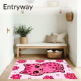 thumbnail image 3 of ODIKA 6'x9' Machine Washable Non-Slip Area Rug, Adorable Feline Animal Shaped Floor Covering High Traffic Rug, Pink, 723789, 3 of 7