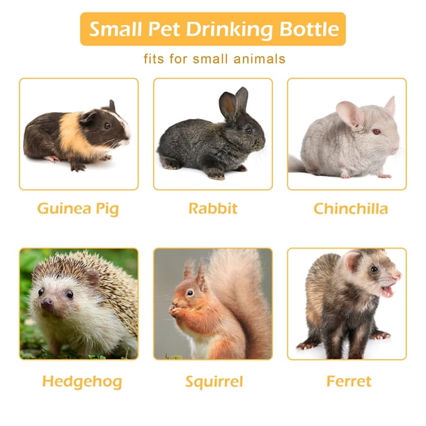 Toystoory 2 unids/set Animal PEQUEÑO botella para beber materiales duraderos botella fácil de beber para animales pequeños amarillo y verde