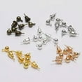 thumbnail image 3 of U8MO 50pcs Metal Ball Earring Post & Ear Safety Back Stopper Findings Set 3~5mm DIY-Light Gold-4mm, 3 of 6