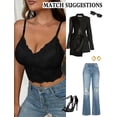 thumbnail image 4 of Aivtalk Women Lace Bralette Camisole Ladies Push Up Bra Pad Seamless Bandeau Floral Tank Tops Vest M Black for Valentine's Day, 4 of 7
