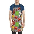 thumbnail image 2 of XMXT 1 Pcs Waterproof Kitchen Cooking Apron, American Football Cartoon Print Adjustable Aprons for Women Men with Pockets, 2 of 9