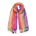 thumbnail image 1 of INSPIRE CHIC Large Tassel Wrap Floral Gradient Color Scarf for Women Purple, 1 of 6