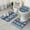 Blue Geometric Pattern, variant on Brown Geometric Striped Pattern Bathroom Rugs Sets 3 Piece,Toilet Cover Set,Absorbent Non Slip Bathroom Mats Sets with U-Shaped Contour Rug Toilet Rug Set