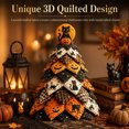thumbnail image 5 of 7.48 Inch Layered Quilting Halloween Tree Kit, Black Cat Design 3D Patchwork Fabric Sewing Set, for Adults Beginners Holiday Tabletop Home Decor Gift, 5 of 10