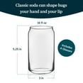 thumbnail image 3 of Libbey Classic Can Shaped Drinking Glasses Set of 4, Clear Kitchen Glass Tumbler, 16 Oz, Dishwasher Safe Glass Beer Cups for Beverages and Cocktails, 3 of 6