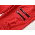 thumbnail image 4 of CHERALKEST Men's Skinny Destroyed Ripped Stretchy Ripped Jeans Zipper Slim Fit Denim Jeans, 4 of 6