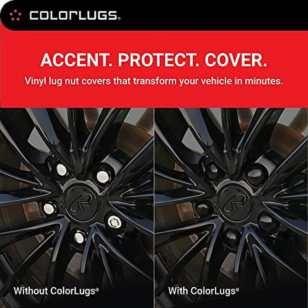 ColorLugs Vinyl Lug Nut Cover | Black | Flexible Fit Wheel Lug Nut Cap | Fits 21-23 mm | Pack of 20 | Includes Deluxe Extractor | Made in The USA
