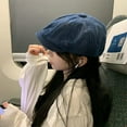 thumbnail image 2 of YooGuoGuo Women's Vintage Denim Newsboy Cap Slouchy Octagonal Cap Comfy Lightweight Painter Beret Hat, 2 of 8