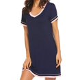 thumbnail image 1 of EIMELI Chemise de Nuit pour Femmes Pyjama en Coton - Femme Manches Courtes Col Rond Robe de Nuit, 1 of 6