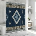 thumbnail image 6 of Blue Brown Boho Bathroom Shower Curtains with 12 Hooks Polyester Waterproof Shower Curtain for Stalls and Bathtubs Country Southwest Tribal Abstract Motifs Decorative Bathroom Curtain 36x72 Inches, 6 of 9