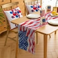 thumbnail image 3 of Table Runner Dresser Scarves 36 Inch Long,Watercolor Retro USA National Flag Linen Dining Table Runners Patriotic Star and Stripe Tabletop Scarf for Wedding Holiday Party Kitchen, 3 of 7