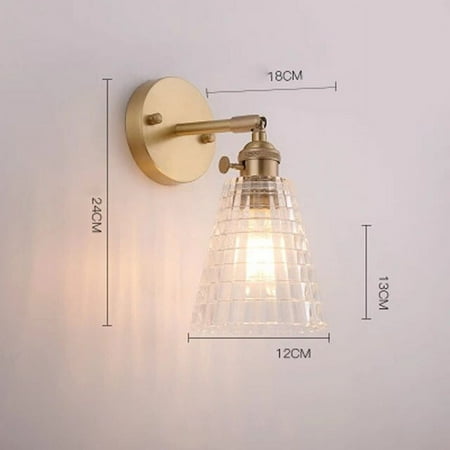 

2024 Brass Clear Glass Wall Lamp Modern Creative Porch Bedroom Living Room Decoration LED E27 Lighting Sconce Fixture 110V240V