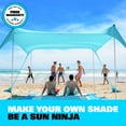thumbnail image 3 of SUN NINJA 10x10 FT Pop-Up Beach Tent with Sand Shovel, Pegs & Stability Poles – Navy Blue Sun Shelter for Beach, Camping & Outdoor Activities, 3 of 8