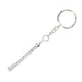 thumbnail image 2 of Flute Keychain Metal Key Ring Gift Decoration Musical Instrument Ornament Silver, 2 of 5