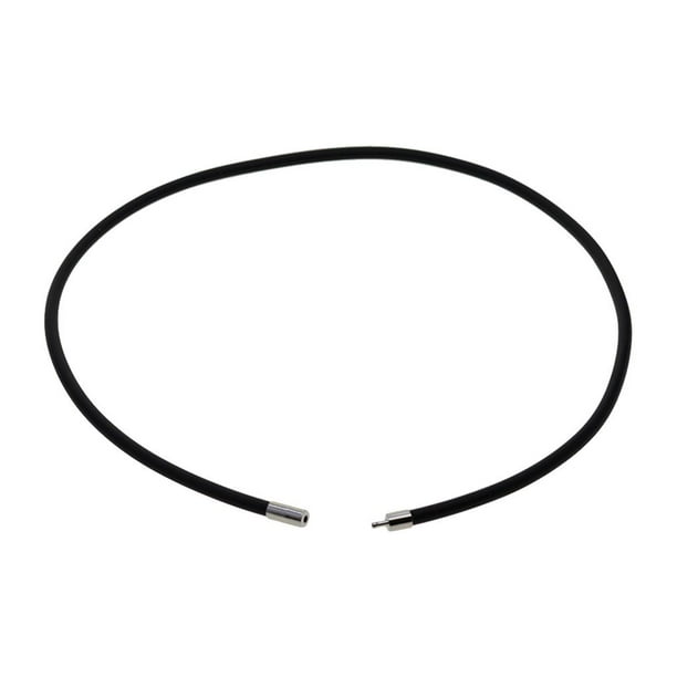Pulsera de goma para hombre con cordón de goma y collar para cumpleaños, boda, Hebilla blanca 50cm