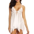 thumbnail image 1 of Conjunto de lencería Vestido Babydoll Hebilla delantera Encaje Pijamas Ropa de dormir Hugtrwg para mujer Blanco T L, 1 of 1